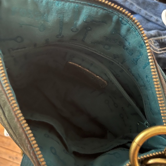 Fossil dark green, distressed look shoulder bag - Picture 5 of 5